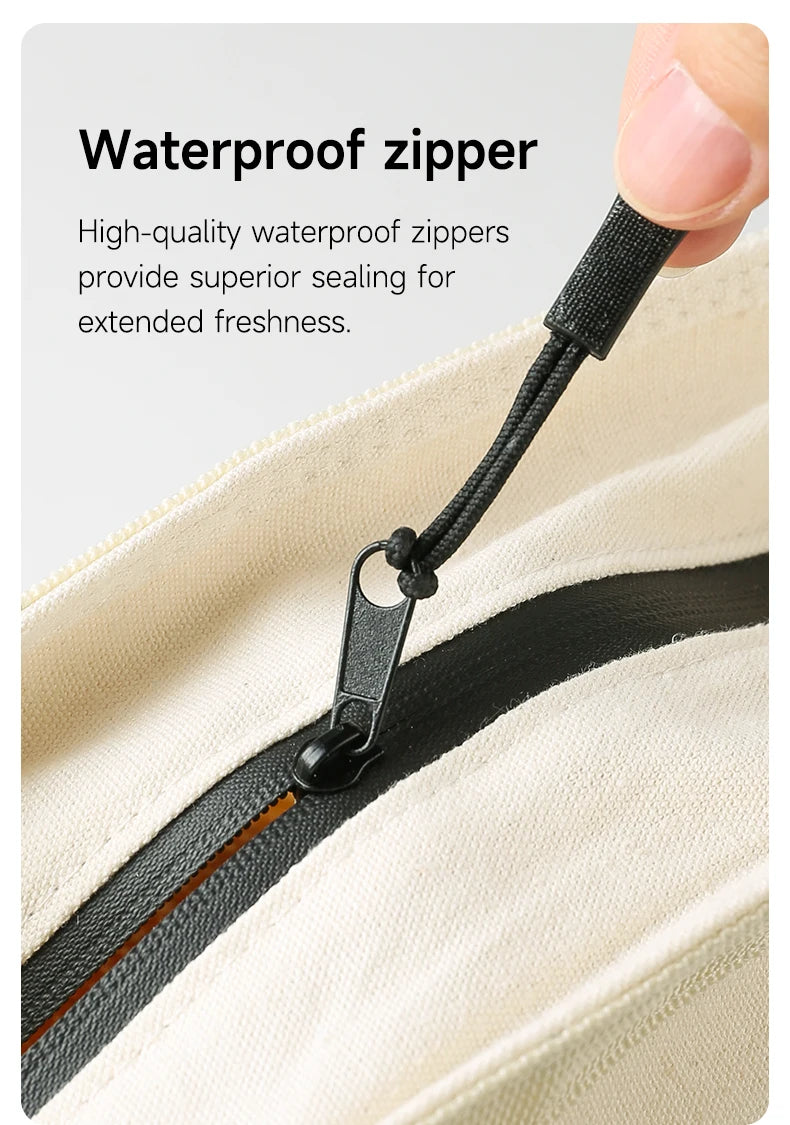 Snap-on zipper beeswax bread bag reusable food-grade sandwich beeswax bread bag