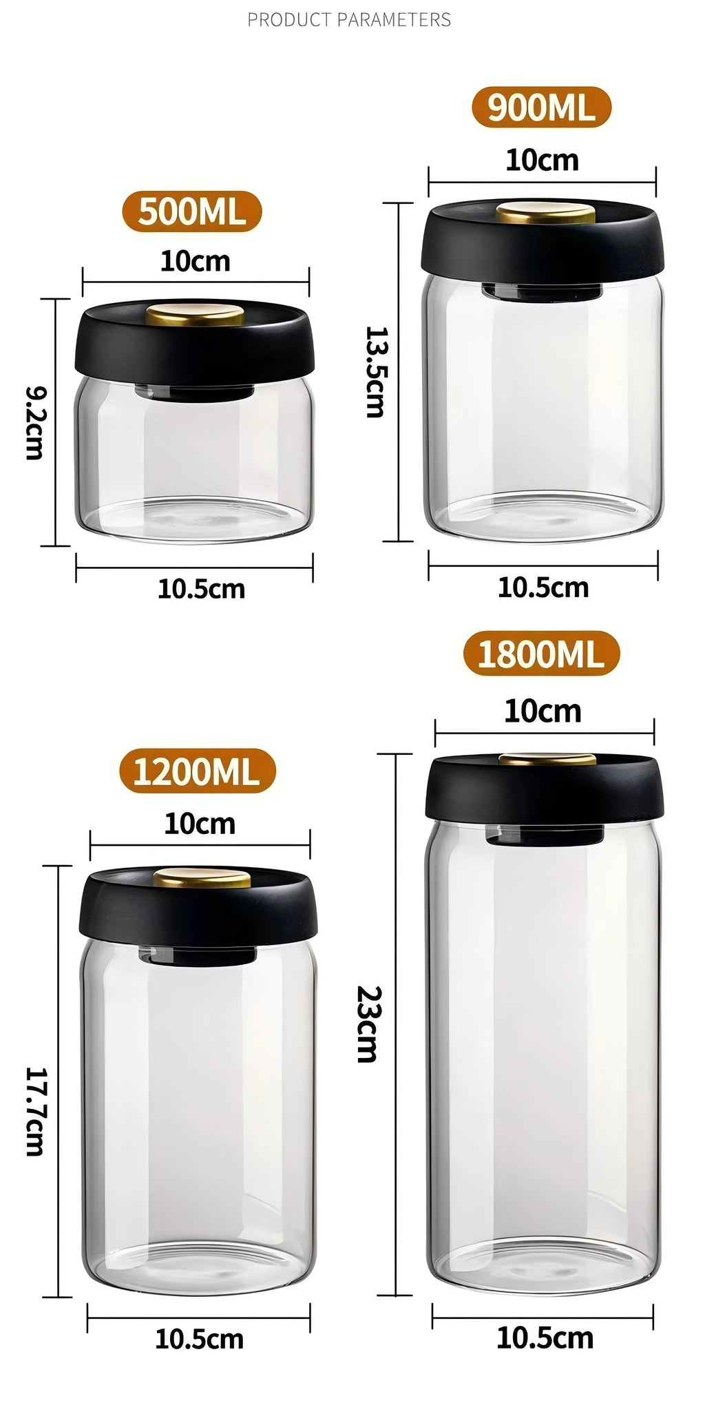 Vacuum sealed Glass Container