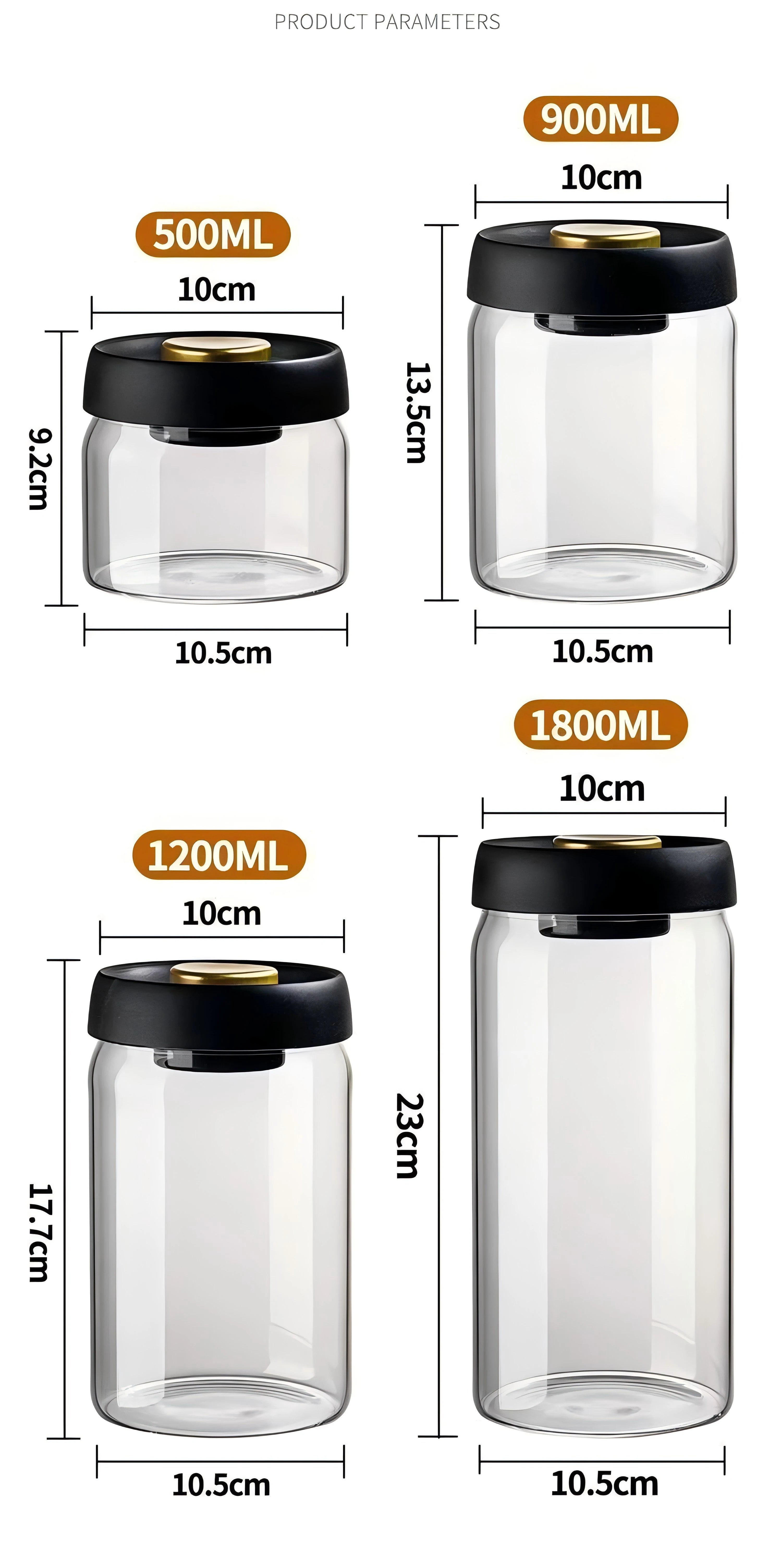 Vacuum sealed Glass Container