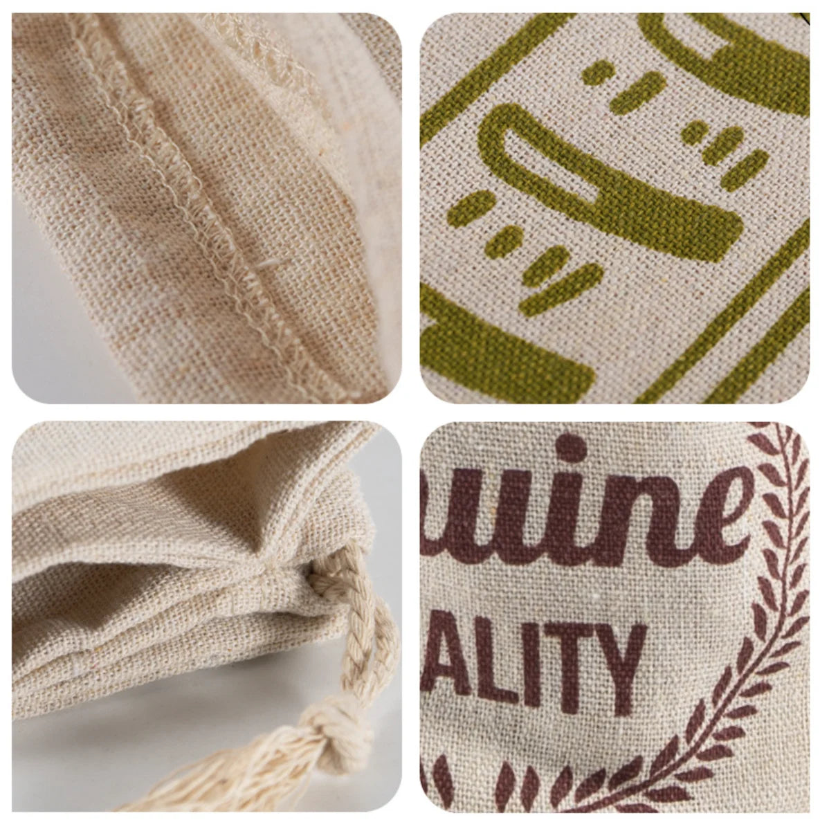 Linen Reusable Drawstring Bag