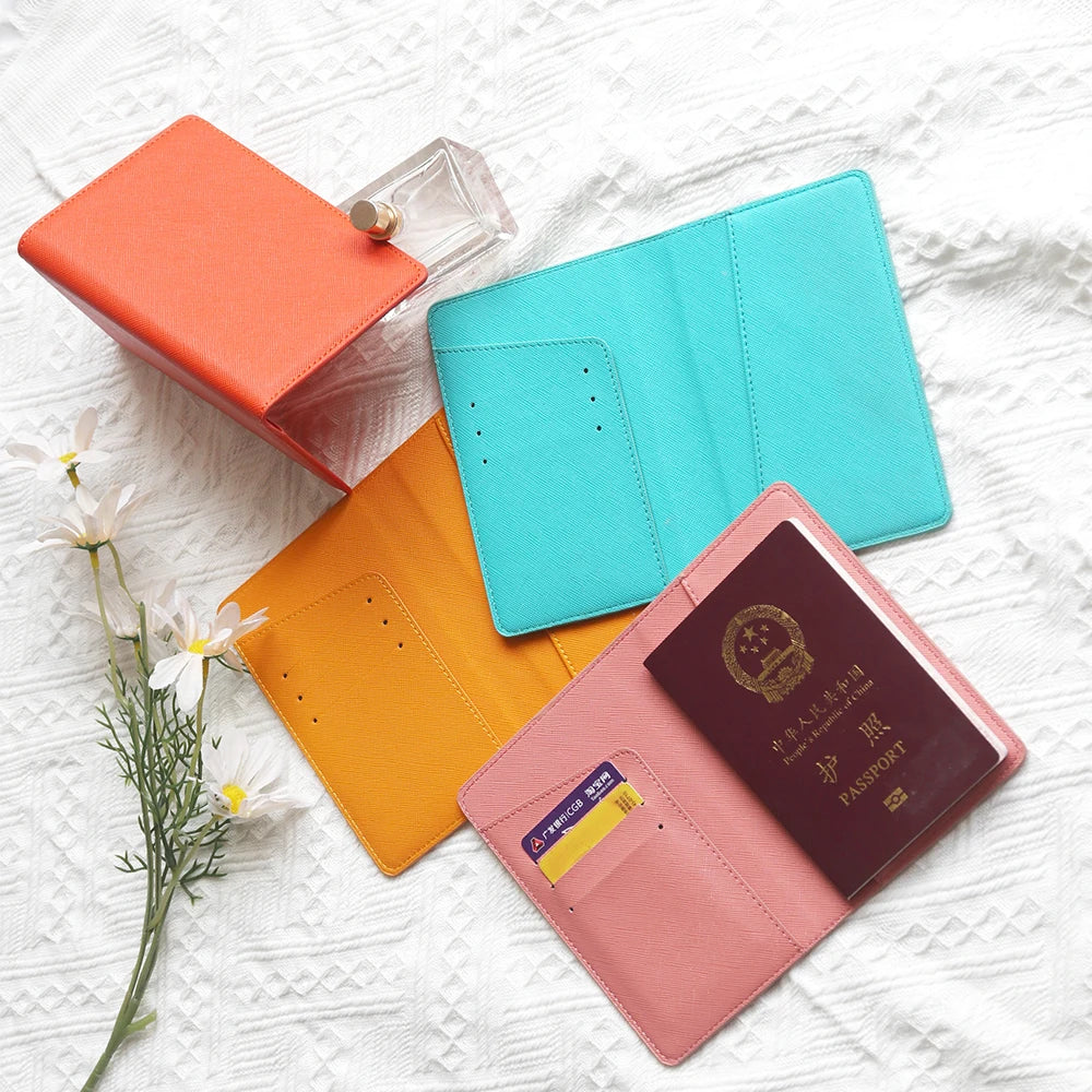 Custom Letters PU Leather Passport Cover Personalized Travel Business Trip Passport Holder Engrave Name Woman Man Luxury Wallet