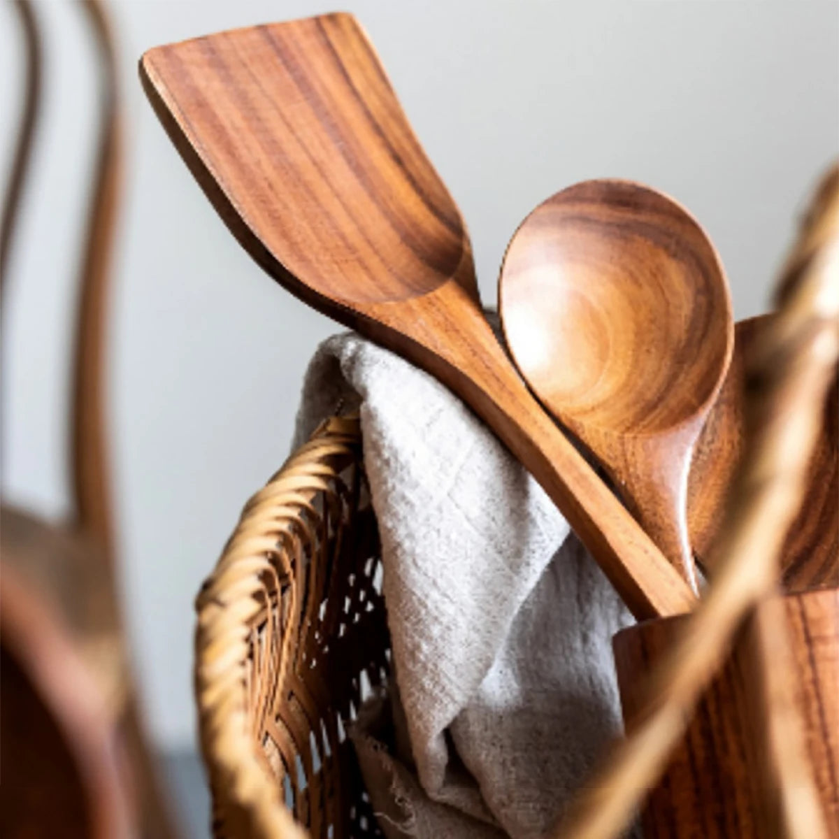 Wood Kitchenware Cooking Set