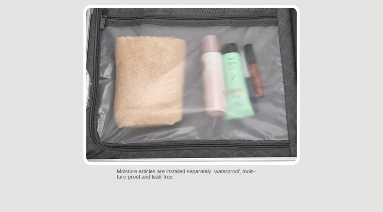 Front Opening Pocket Aluminum Rolling Luggage