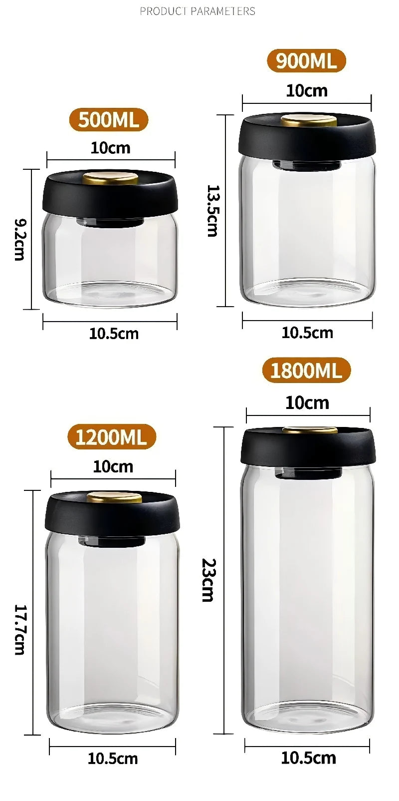Vacuum sealed Glass Container