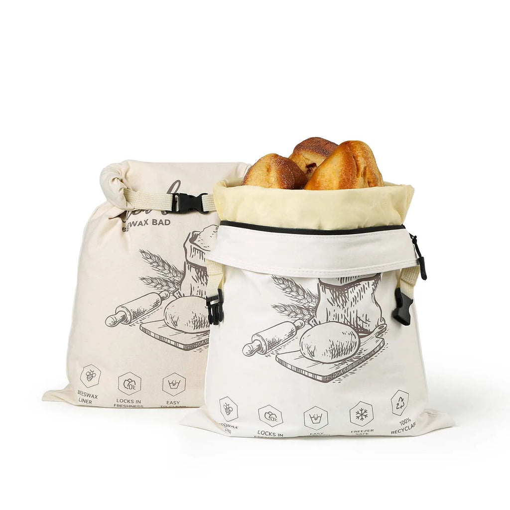 Snap-on zipper beeswax bread bag reusable food-grade sandwich beeswax bread bag