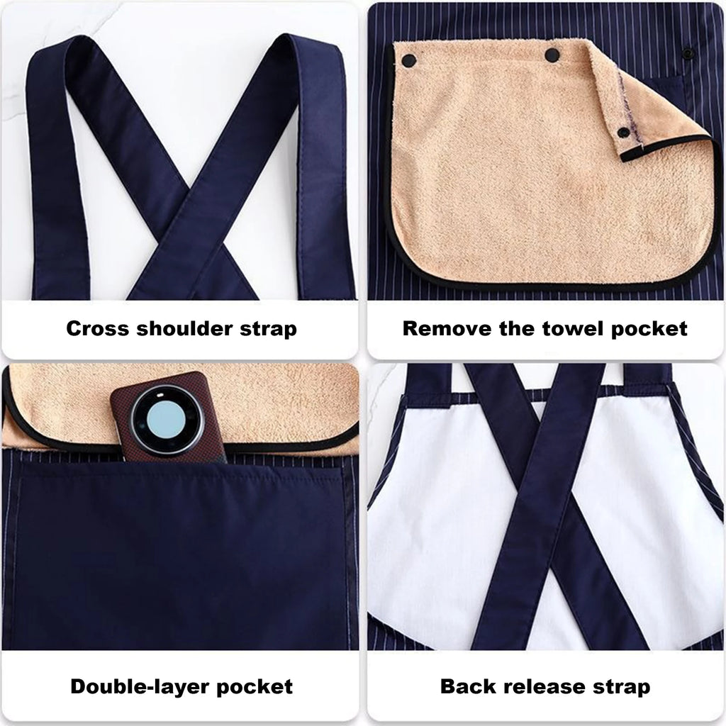 Waterproof Cross-Back Kitchen Apron