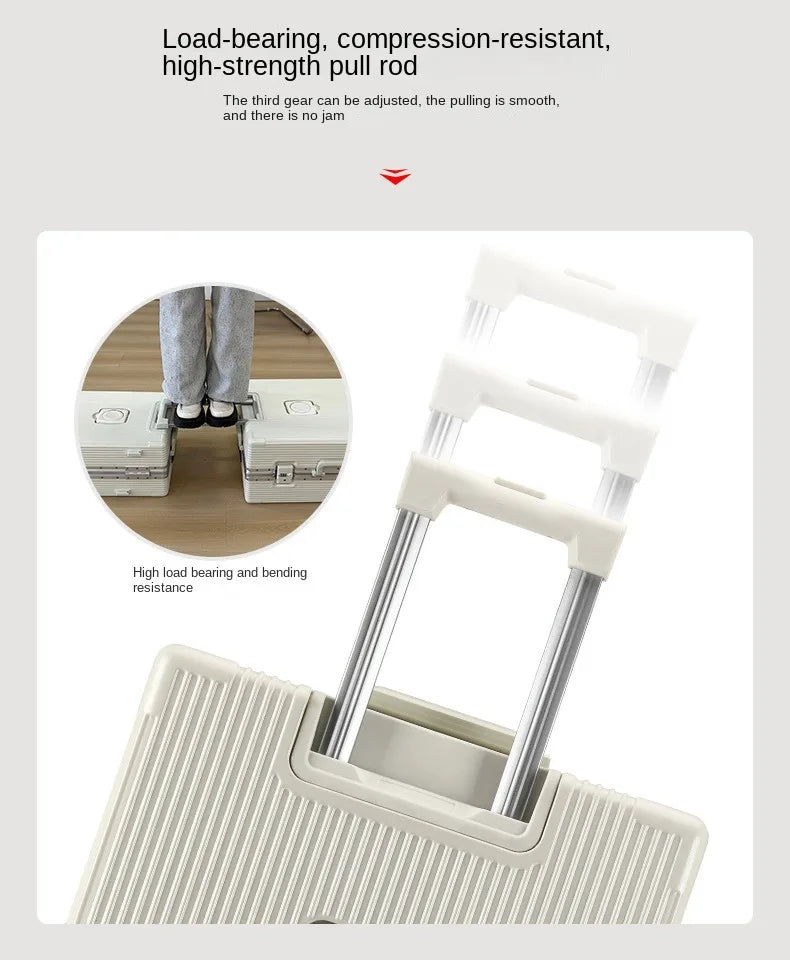 Front Opening Pocket Aluminum Rolling Luggage