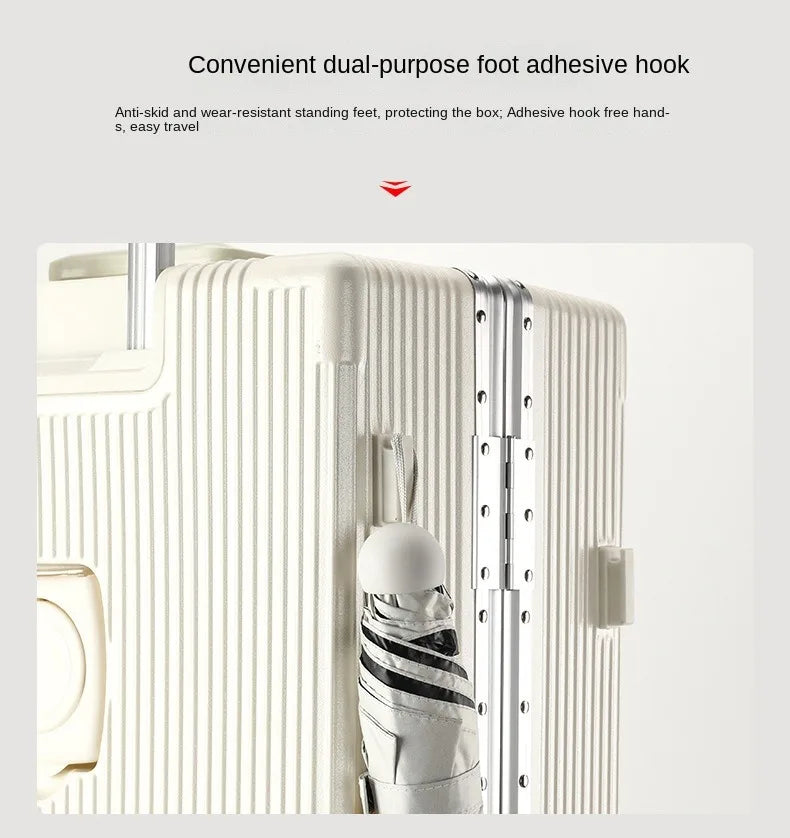 Front Opening Pocket Aluminum Rolling Luggage
